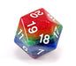 Limited Edition 55mm Countdown D20 Rainbow Dice with White Numbers