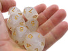Pack of D10 Countdown 20mm Transparent Dice (1 to 10) - Pearl with Gold Numbers