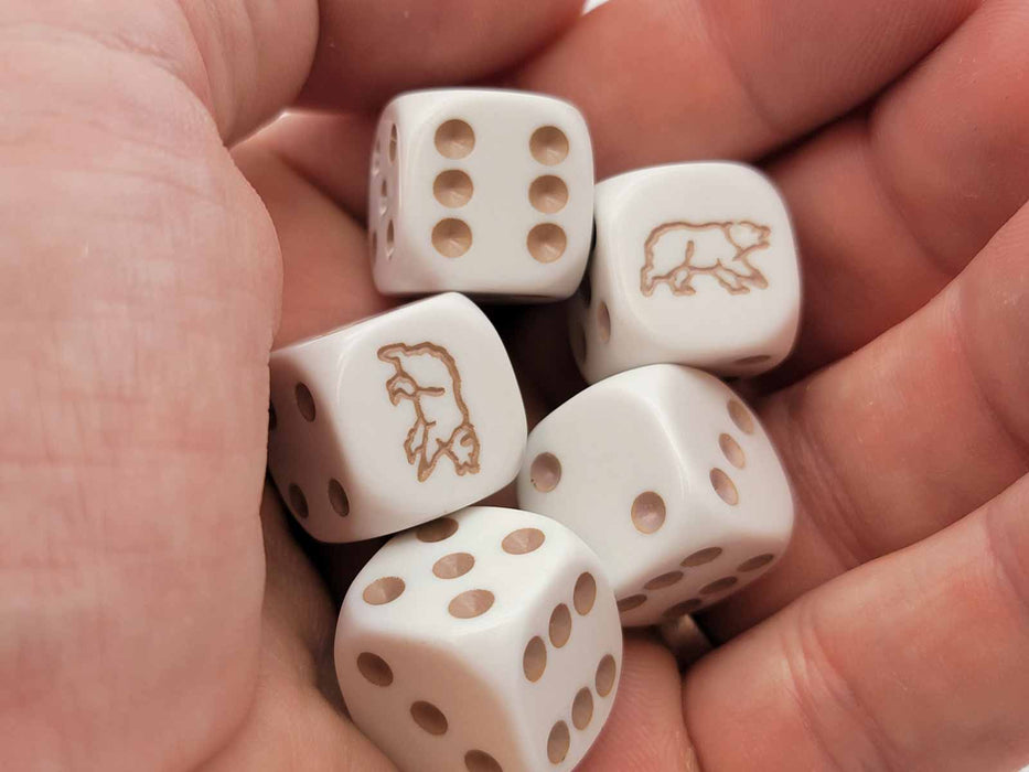 Beige Bear Dice Game in Travel Tube