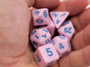 Polyhedral 7-Piece Opaque Dice Set - Pink with Blue Numbers