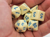 Polyhedral 7-Piece Opaque Dice Set - Lemon (Yellow) with Blue Numbers
