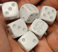 Pack of 6 Bigfoot Dice, D6 16mm - White with Gray Pips