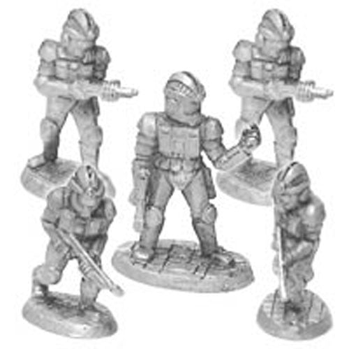 Corporate Security Guards 1 Orc, 4 Humans #20-510 Shadowrun RPG Metal Figure