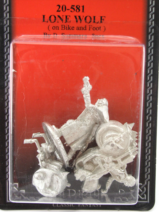Lone Wolf On Bike and Foot #20-581 Shadowrun RPG Metal Ral Partha Figure