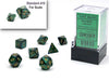 Polyhedral Mini 7-Die Set, Scarab - Jade with Gold Numbers
