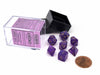 Polyhedral Mini 7-Die Set, Luminary Borealis - Royal Purple with Gold Numbers