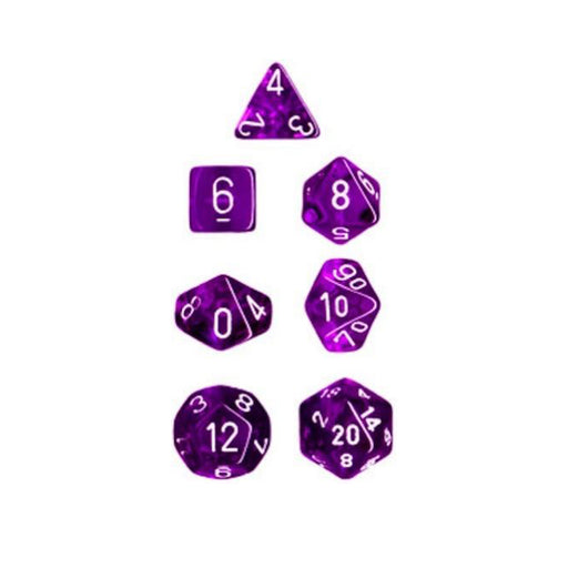 Polyhedral 7-Die Translucent Chessex Dice Set - Purple