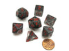 Polyhedral 7-Die Translucent Chessex Dice Set - Smoke with Red
