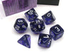 Polyhedral 7-Die Translucent Chessex Dice Set - Purple with White Numbers