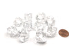 Pack Of 10 Chessex Translucent 10 Sided D10 Dice - Clear with White Numbers