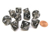 Pack Of 10 Chessex Translucent 10 Sided D10 Dice - Smoke with White Numbers