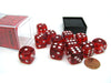 Translucent 16mm D6 Chessex Dice Block (12 Die) - Red with White Pips