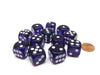 Translucent 16mm D6 Chessex Dice Block (12 Die) - Purple with White Pips