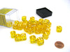 Translucent 12mm D6 Chessex Dice Block (36 Die) - Yellow with White Pips