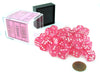 Translucent 12mm D6 Chessex Dice Block (36 Die) - Pink with White Pips