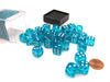 Translucent 12mm D6 Chessex Dice Block (36 Die) - Teal with White Pips