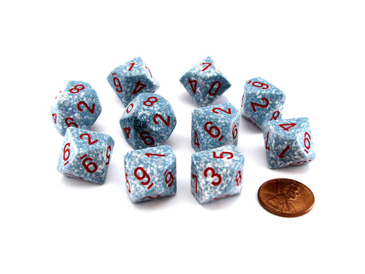 Set of 10 Chessex D10 Dice - Speckled Air