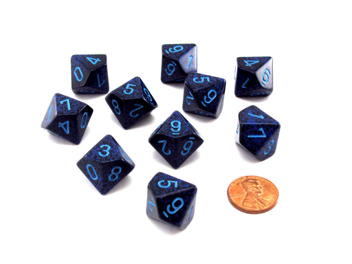 Set of 10 Chessex D10 Dice - Speckled Cobalt