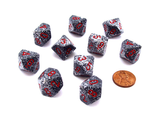 Set of 10 Chessex D10 Dice - Speckled Granite
