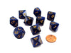 Set of 10 Chessex D10 Dice - Speckled Golden Cobalt