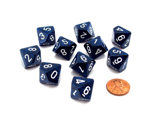 Set of 10 Chessex D10 Dice - Speckled Stealth