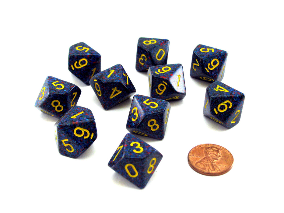 Set of 10 Chessex D10 Dice - Speckled Twilight