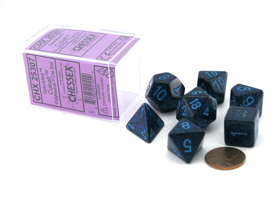 Polyhedral 7-Die Chessex Dice Set - Speckled Cobalt