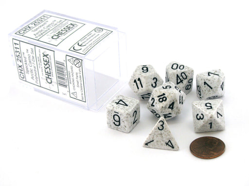 Polyhedral 7-Die Chessex Dice Set - Speckled Artic Camo