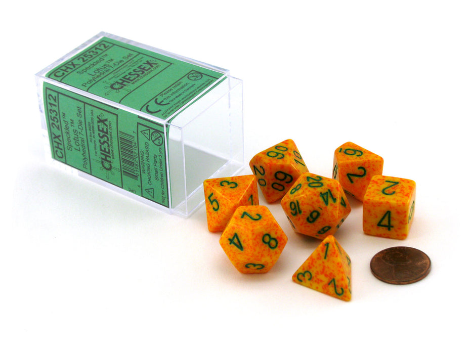 Polyhedral 7-Die Chessex Dice Set - Speckled Lotus