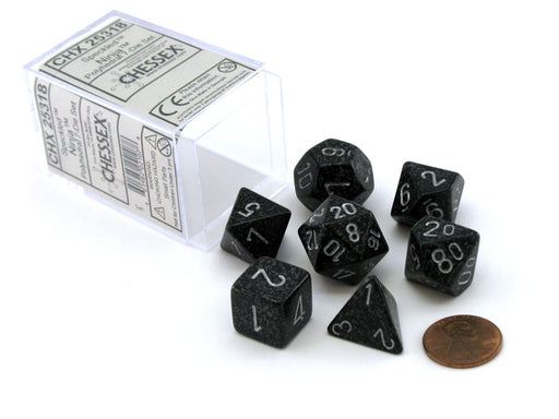 Polyhedral 7-Die Chessex Dice Set - Speckled Ninja