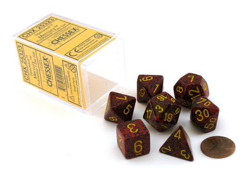 Polyhedral 7-Die Chessex Dice Set - Speckled Mercury