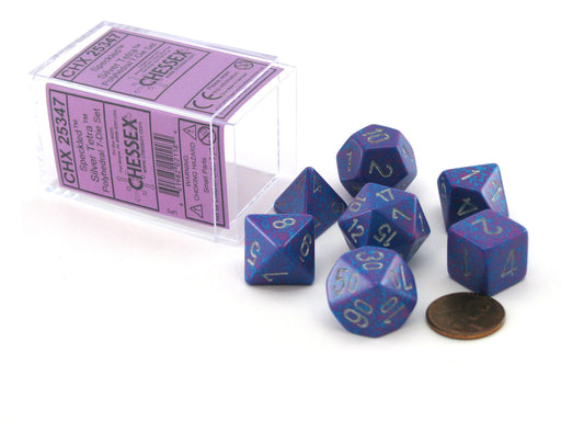Polyhedral 7-Die Chessex Dice Set - Speckled Silver Tetra