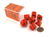 Polyhedral 7-Die Opaque Chessex Dice Set - Orange with Black Numbers