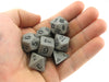 Polyhedral 7-Die Opaque Chessex Dice Set - Dark Gray with Black Numbers