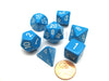 Polyhedral 7-Die Opaque Chessex Dice Set - Light Blue with White Numbers
