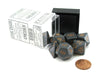 Polyhedral 7-Die Opaque Chessex Dice Set - Dark Gray with Copper Numbers