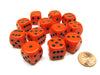 Opaque 16mm D6 Chessex Dice Block (12 Die) - Orange with Black Pips