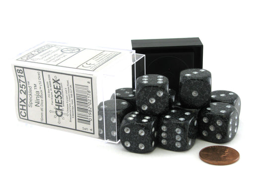 Speckled 16mm D6 Chessex Dice Block (12 Dice) - Ninja