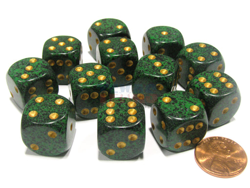 Speckled 16mm D6 Chessex Dice Block (12 Dice) - Golden Recon