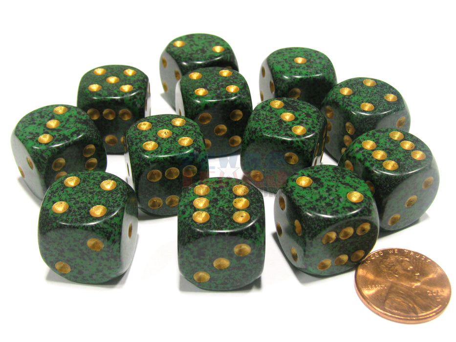 Speckled 16mm D6 Chessex Dice Block (12 Dice) - Golden Recon