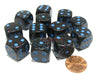 Speckled 16mm D6 Chessex Dice Block (12 Dice) - Blue Stars