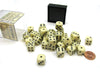 Opaque 12mm D6 Chessex Dice Block (36 Die) - Ivory with Black Pips