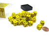 Opaque 12mm D6 Chessex Dice Block (36 Die) - Yellow with Black Pips