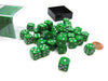 Opaque 12mm D6 Chessex Dice Block (36 Die) - Green with White Pips