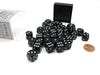 Opaque 12mm D6 Chessex Dice Block (36 Die) - Black with White Pips