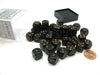 Opaque 12mm D6 Chessex Dice Block (36 Die) - Black with Gold Pips