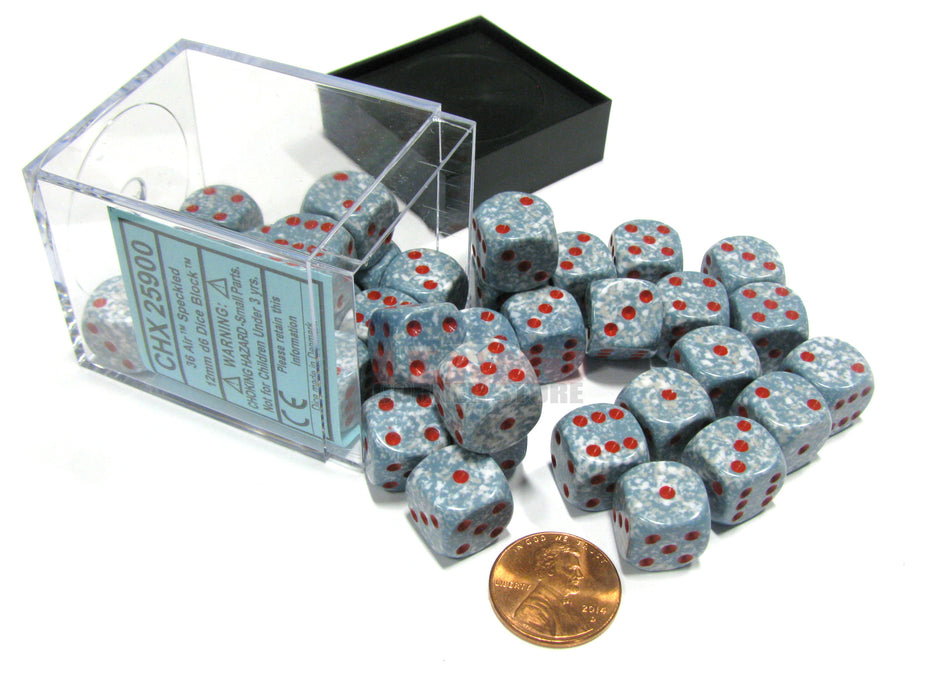 Speckled 12mm D6 Chessex Dice Block (36 Dice) - Air