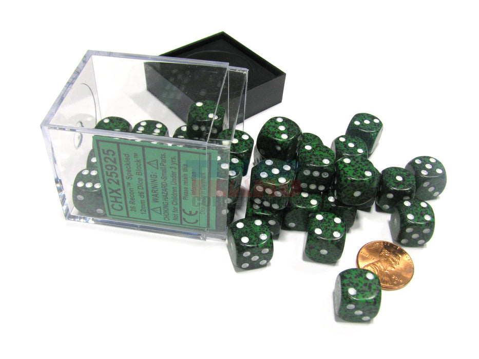 Speckled 12mm D6 Chessex Dice Block (36 Dice) - Recon