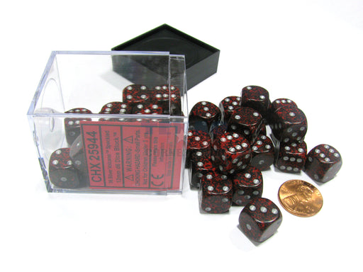 Speckled 12mm D6 Chessex Dice Block (36 Dice) - Silver Volcano