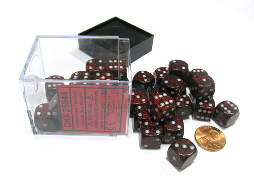 Speckled 12mm D6 Chessex Dice Block (36 Dice) - Silver Volcano